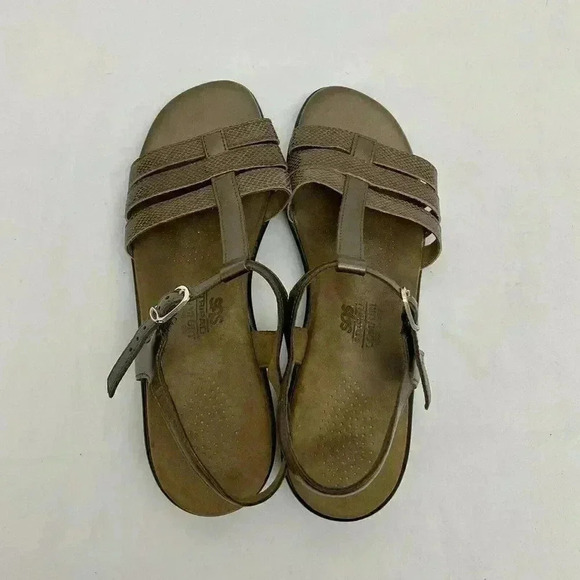 SAS Size 9 TRIPAD Bronze Strappy Slingback Sandals Comfort Leather Flats - Picture 3 of 7